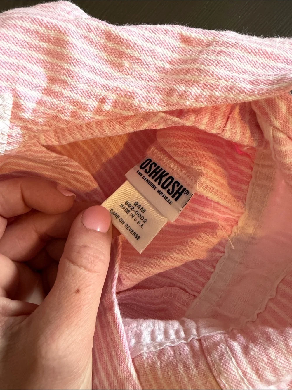 OshKosh B'gosh Vintage Made in US Pink Railroad Striped Overalls NEW